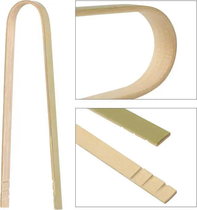 Alt view image 4 of 6 - 20pcs Small Disposable Bamboo Tongs & 200pcs Mini Forks for Appetizers