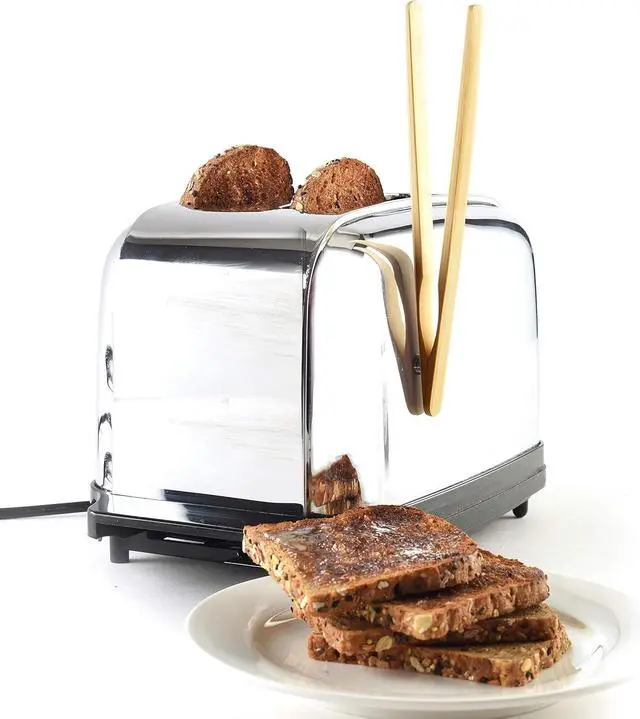 Alt view image 4 of 4 - Norpro 1982 8" Bamboo 8" Toaster Tongs with Magnet, One Size