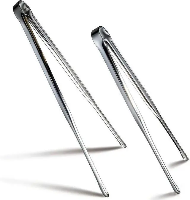 Main image of Stainless Steel Kitchen Tongs 2 Set, Non-Slip Serrated Tips, One-Piece Metal Cooking Tongs for Grilling, Plating, BBQ & Baking (11.5 & 13.5)