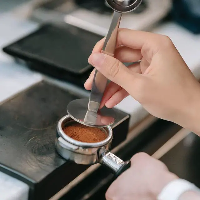 Alt view image 3 of 7 - 2-in-1 Coffee Scoops, 304 Stainless Steel Tablespoon Measure Spoon, with Pressed Bottom for Coffee Bean Press Coffee Grinding PressingSilver15 ml