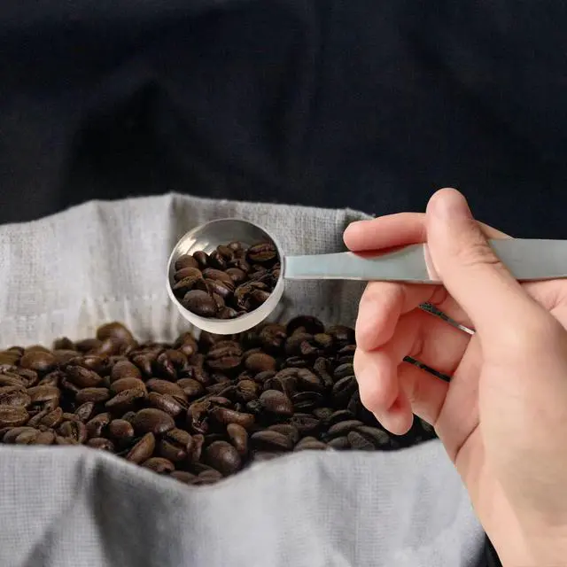 Alt view image 4 of 7 - 2-in-1 Coffee Scoops, 304 Stainless Steel Tablespoon Measure Spoon, with Pressed Bottom for Coffee Bean Press Coffee Grinding PressingSilver15 ml