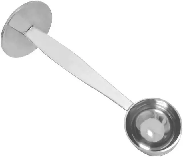 Alt view image 6 of 7 - 2-in-1 Coffee Scoops, 304 Stainless Steel Tablespoon Measure Spoon, with Pressed Bottom for Coffee Bean Press Coffee Grinding PressingSilver15 ml