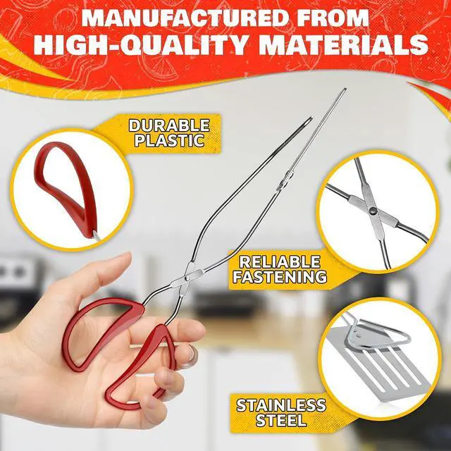 Alt view image 3 of 7 - 2-in-1 BBQ Spatula Tongs for Grilling, 14.3" Long, Stainless Steel