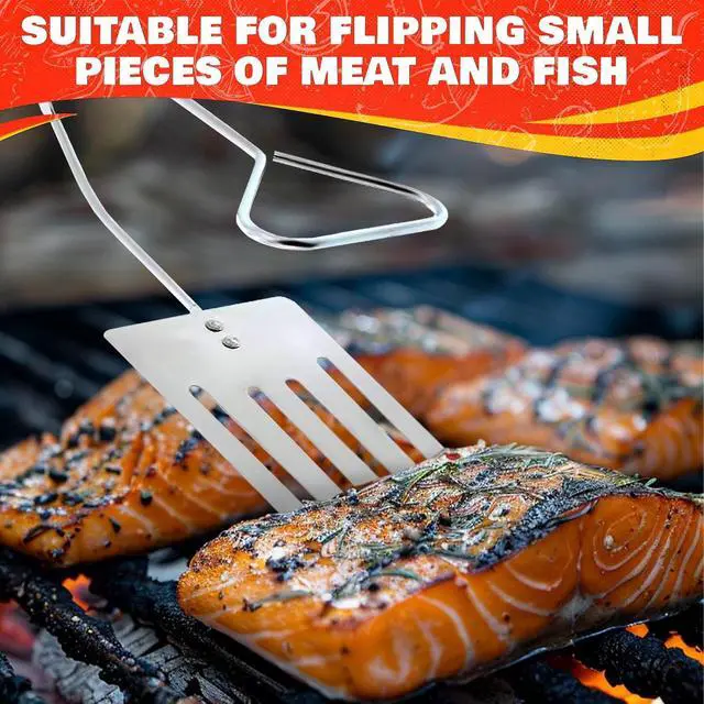 Alt view image 5 of 7 - 2-in-1 BBQ Spatula Tongs for Grilling, 14.3" Long, Stainless Steel