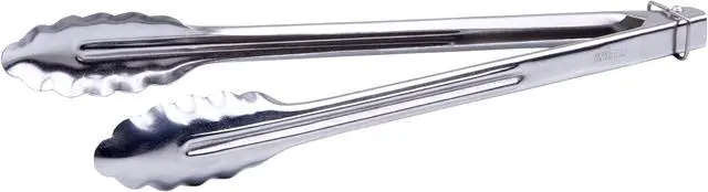 Main image of Winco 12" Silver Heavy-Duty Utility Stainless Steel Tongs