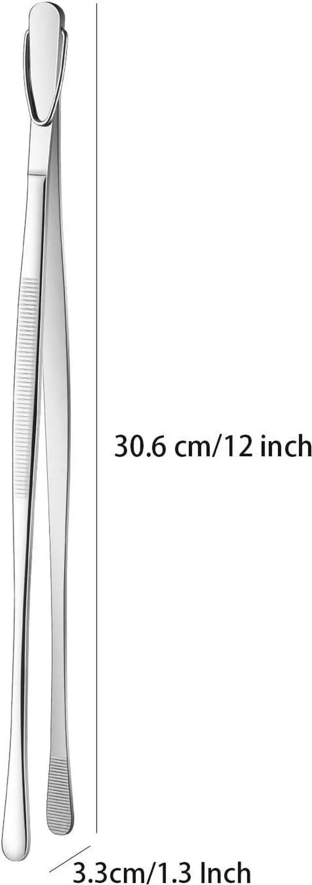 Alt view image 3 of 6 - DEHOV 12 Inch Stainless Steel Kitchen Long Food Tweezers For Cooking,Metal Pasta Tongs,Skinny Chef Spaghetti Tongs