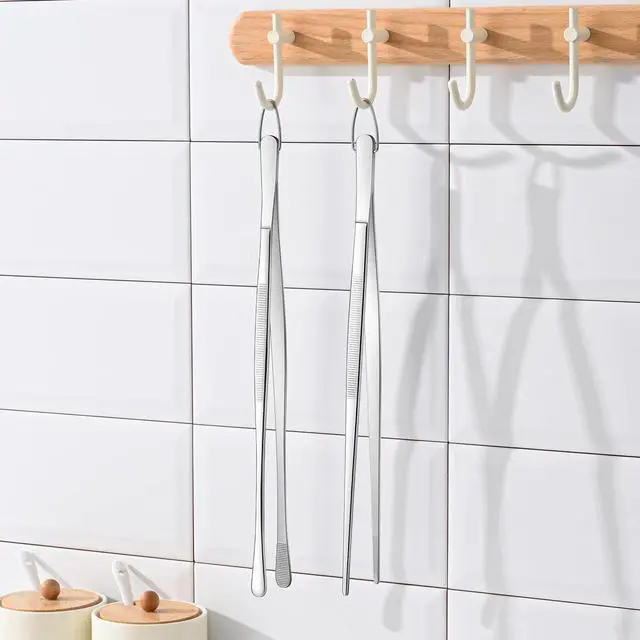 Alt view image 4 of 6 - DEHOV 12 Inch Stainless Steel Kitchen Long Food Tweezers For Cooking,Metal Pasta Tongs,Skinny Chef Spaghetti Tongs