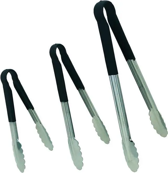 Alt view image 2 of 2 - Update International TOPP-12 Stainless Steel Black Spring Tongs 12", PVC Which Does Not Include DEHP (di-Ethyl Hexyl Phthalate)