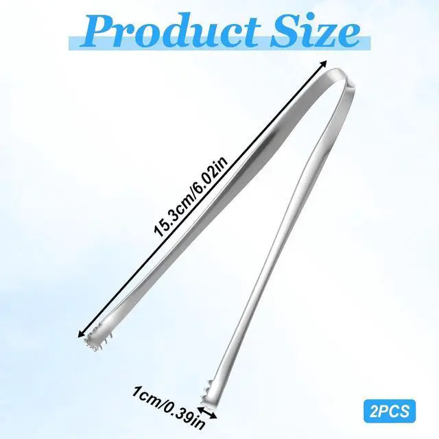 Alt view image 2 of 7 - 2PCS Egg Chalaza Removal Tool,Stainless Steel Small Ice Tongs