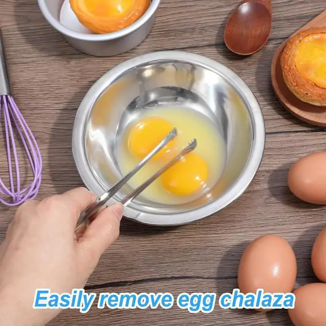Alt view image 5 of 7 - 2PCS Egg Chalaza Removal Tool,Stainless Steel Small Ice Tongs