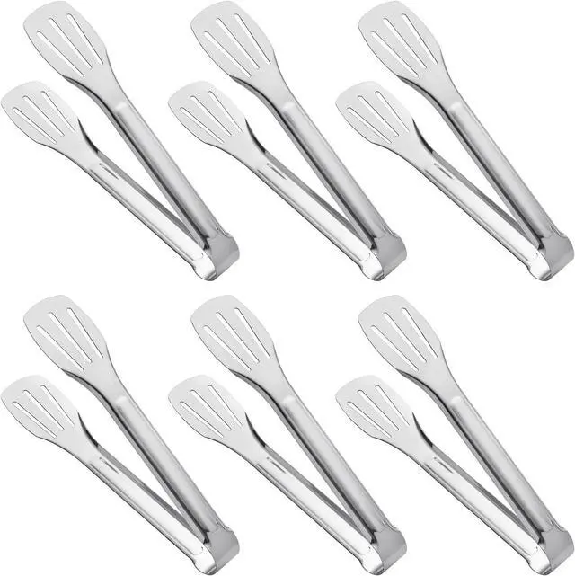Main image of Serving Tong Kitchen Tongs,Buffet Tongs, Stainless Steel Food Tong Serving Tong,small tongs 6 Pack (7 Inch)