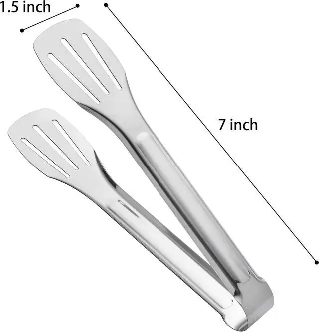 Alt view image 2 of 6 - Serving Tong Kitchen Tongs,Buffet Tongs, Stainless Steel Food Tong Serving Tong,small tongs 6 Pack (7 Inch)