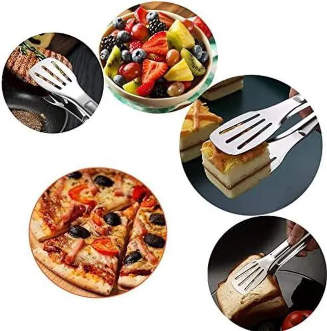 Alt view image 4 of 6 - Serving Tong Kitchen Tongs,Buffet Tongs, Stainless Steel Food Tong Serving Tong,small tongs 6 Pack (7 Inch)