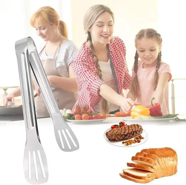 Alt view image 6 of 6 - Serving Tong Kitchen Tongs,Buffet Tongs, Stainless Steel Food Tong Serving Tong,small tongs 6 Pack (7 Inch)