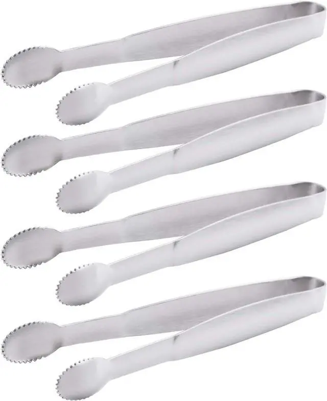 Main image of HINMAY 5" Mini Serving Tongs Tiny Stainless Steel Small Tongs, Set of 4