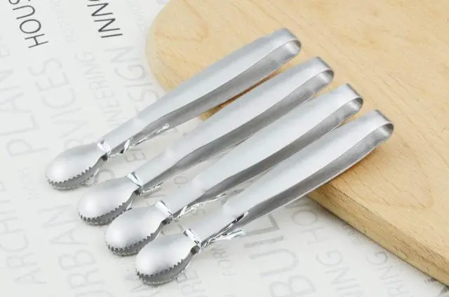 Alt view image 4 of 6 - HINMAY 5" Mini Serving Tongs Tiny Stainless Steel Small Tongs, Set of 4