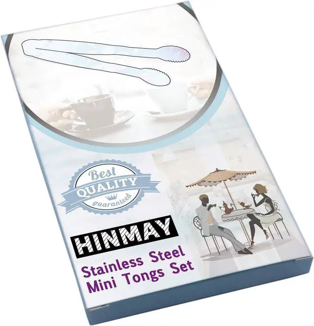 Alt view image 6 of 6 - HINMAY 5" Mini Serving Tongs Tiny Stainless Steel Small Tongs, Set of 4