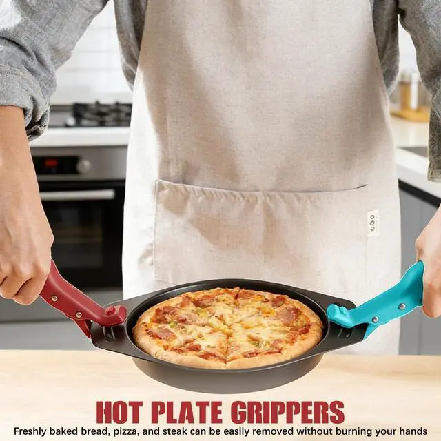 Alt view image 4 of 7 - Hot Plate Gripper,Multi-purpose Anti-Scald Bowl Holder Clip, Hot Plates Gripper Lifters Tongs,Multi-function Hot Bowl Dish Plate Grippers Clips,Kitchen Silicone Anti Slip Clip for Bowls,Dishes(2pcs)
