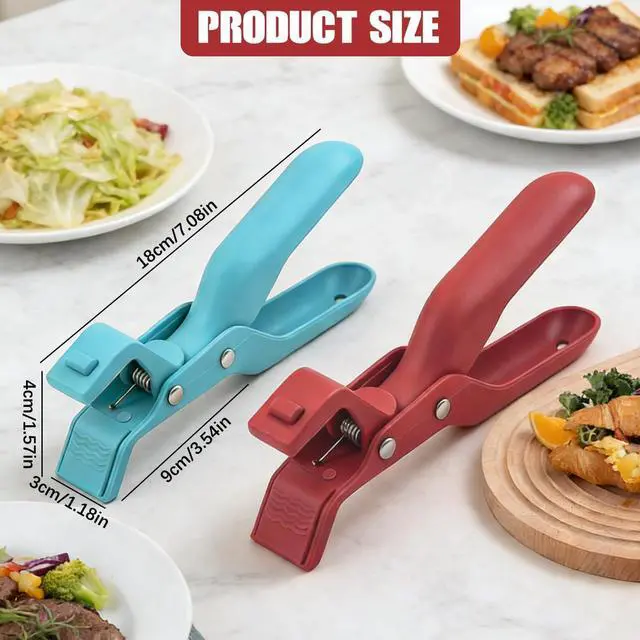 Alt view image 5 of 7 - Hot Plate Gripper,Multi-purpose Anti-Scald Bowl Holder Clip, Hot Plates Gripper Lifters Tongs,Multi-function Hot Bowl Dish Plate Grippers Clips,Kitchen Silicone Anti Slip Clip for Bowls,Dishes(2pcs)