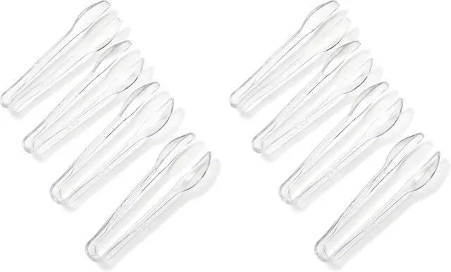 Main image of Clear Plastic Tongs, 6.5 Inch Serving Tongs Transparent Lightweight Kitchen & Party Tongs, Pack of 8