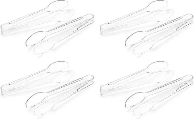 Alt view image 5 of 7 - Clear Plastic Tongs, 6.5 Inch Serving Tongs Transparent Lightweight Kitchen & Party Tongs, Pack of 8