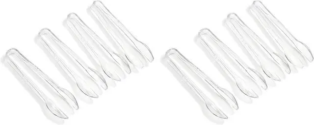 Alt view image 7 of 7 - Clear Plastic Tongs, 6.5 Inch Serving Tongs Transparent Lightweight Kitchen & Party Tongs, Pack of 8