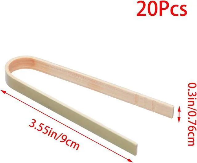 Alt view image 2 of 7 - 20 Pieces 9cm Bamboo Charcuterie Tongs Set