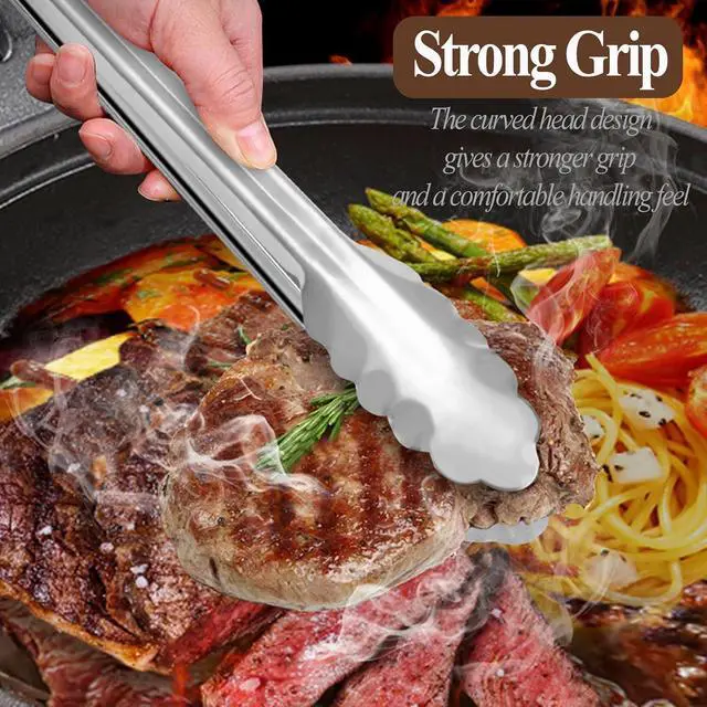 Alt view image 3 of 7 - Tongs for Cooking,Mini Tongs Small for Serving Food,4 PCS of 7 Inches