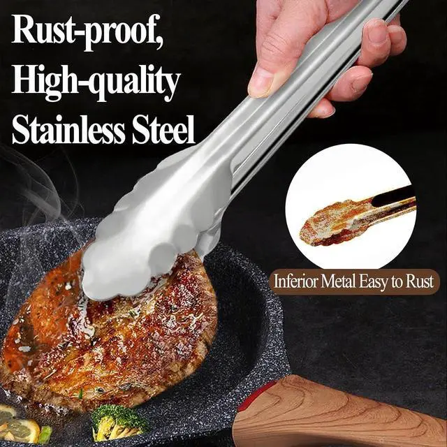 Alt view image 4 of 7 - Tongs for Cooking,Mini Tongs Small for Serving Food,4 PCS of 7 Inches