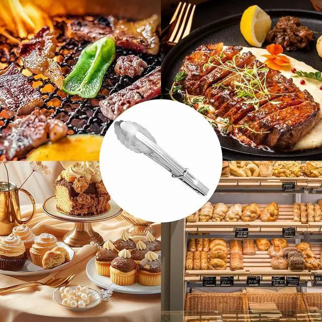 Alt view image 7 of 7 - Tongs for Cooking,Mini Tongs Small for Serving Food,4 PCS of 7 Inches