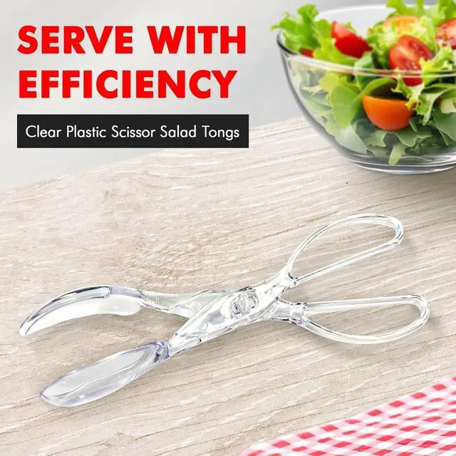 Alt view image 2 of 7 - Chef Craft Premium Salad Scissor Tongs, 11.25 inch, Clear