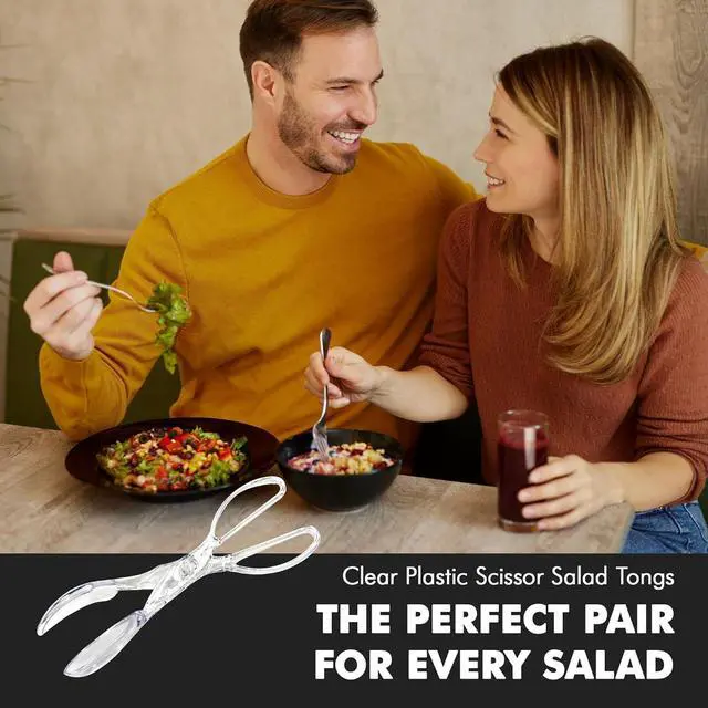 Alt view image 7 of 7 - Chef Craft Premium Salad Scissor Tongs, 11.25 inch, Clear