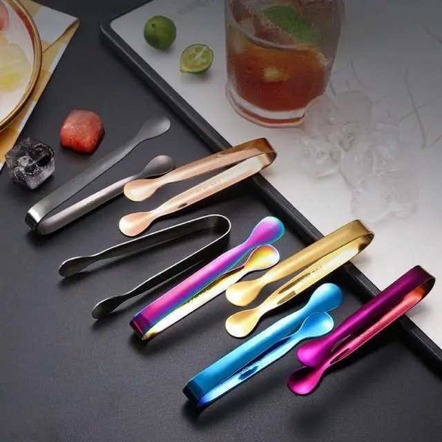 Alt view image 6 of 7 - 4.3 Inch Mini Serving Tongs Set of 7, 304 Stainless Steel Ice Tongs Sugar Tongs, Small Kitchen Utensils Gadgets for Appetizers, Tea Party, Coffee Bar, Desserts(Dishwasher Safe, Black)