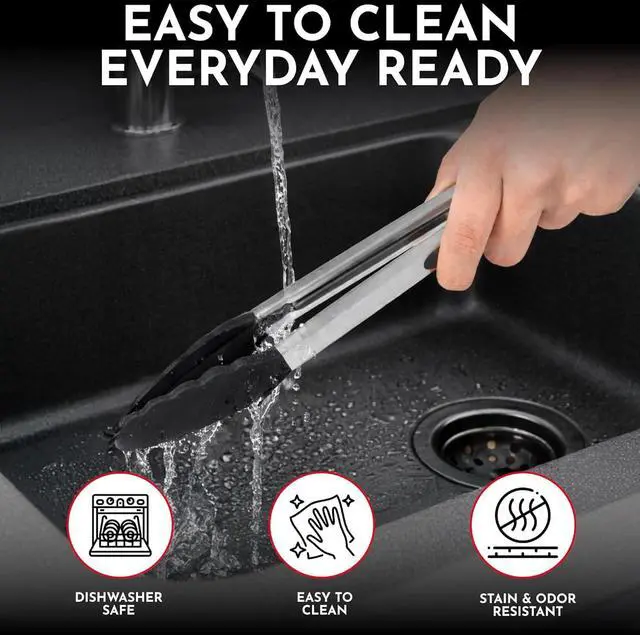 Alt view image 6 of 7 - Kitchen Tongs - 12, 9 & 7 Inch Locking Silicone Tongs for Cooking, Set of 3