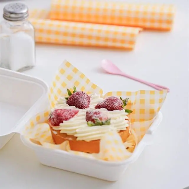 Alt view image 7 of 7 - 100Pcs Wax Paper Sheets for Food, Basket Liners Food Picnic Paper Sheets Greaseproof Deli Wrapping Sheets, 7 x 7 Inch (Red Checke)