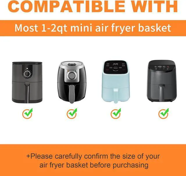 Alt view image 3 of 6 - 3Pcs Round Silicone Air Fryer Liners Reusable for 1-2qt Air Fryers