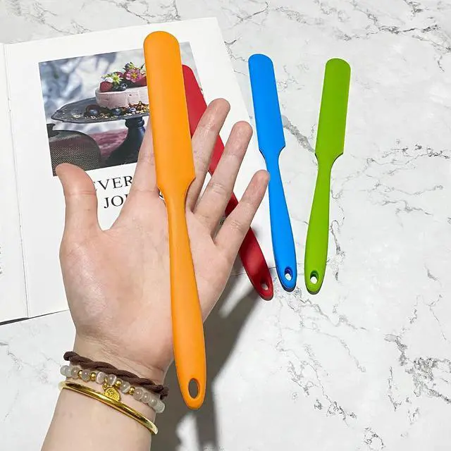 Alt view image 3 of 5 - 4Pcs Jar Spatula Long Handle Silicone,Kitchen Scraper for Mixing,Scraping, Cake Icing & Butter