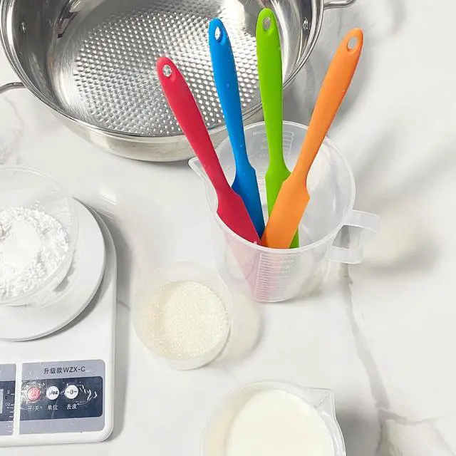 Alt view image 4 of 5 - 4Pcs Jar Spatula Long Handle Silicone,Kitchen Scraper for Mixing,Scraping, Cake Icing & Butter
