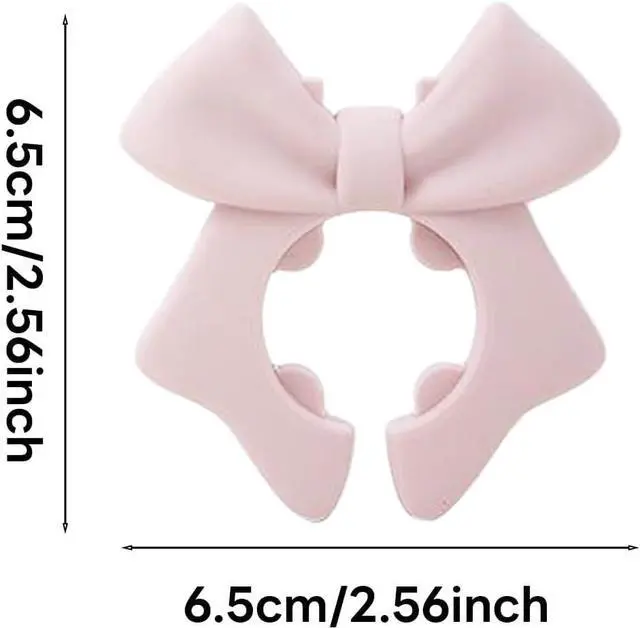 Alt view image 6 of 6 - Silicone Spatula Holder, 2-Pack Bowknot Design Spoon Rest, Heat-Tolerant Kitchen Utensil Pot Clips for Holding Spatulas and Spoons, Compatible with 1.38in to 2.17in Pot Handles, Pink and Beige