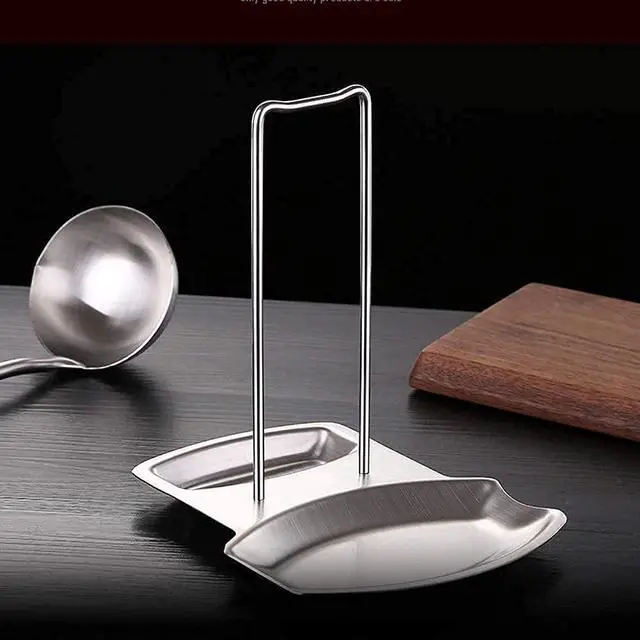 Alt view image 7 of 7 - Kitchen Pan Lid Holder Pot Spoon Rest Stainless Steel Cookware Organizer