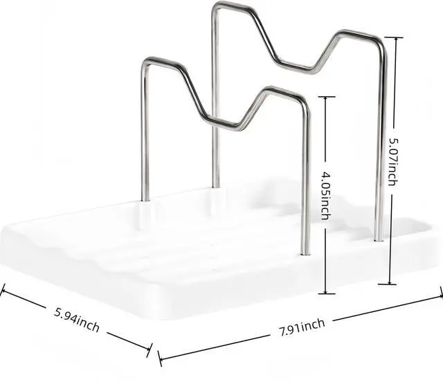 Alt view image 2 of 5 - Spoon Rest & Pot Lid Holder - 2-in-1 Kitchen Cooking Tool Rack for Counter & Stove Top - Lid Holder While Cooking, Multifunctional Organizer