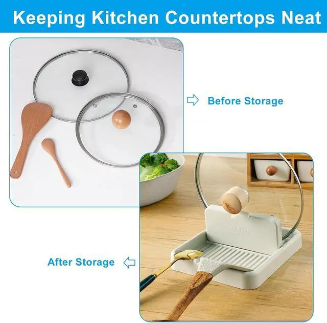 Alt view image 5 of 5 - Zorfeter 2 Pack Heat Resistant Utensil Holder Lid Organizer