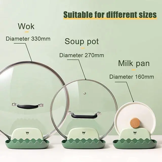 Alt view image 6 of 6 - 2-Pack Spoon Rest with Lid Holder for Kitchen Countertop (Pink&Green)