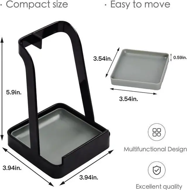 Alt view image 5 of 6 - Spoon Rest and Lid Holder for Stove Top Heat-Resistant Steel Organizer for Utensils, Lids, and Tongs Drip Tray for Kitchen Counter