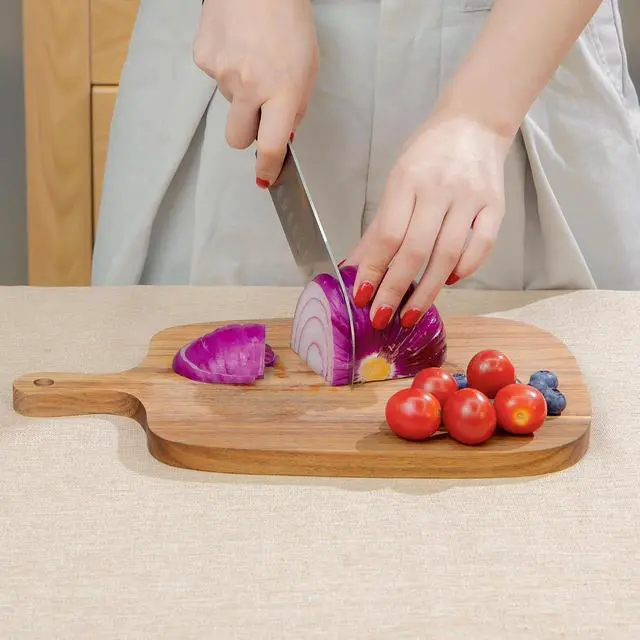 Alt view image 5 of 7 - Kitchen Utensils Wooden Cutting Board and Durable Cutting Board with Handles for Meat, Cheese, Bread, Vegetables and Fruits Cutting Boards for Kitchen, Great Gift for Kitchen Chefs,Small,13 x 8