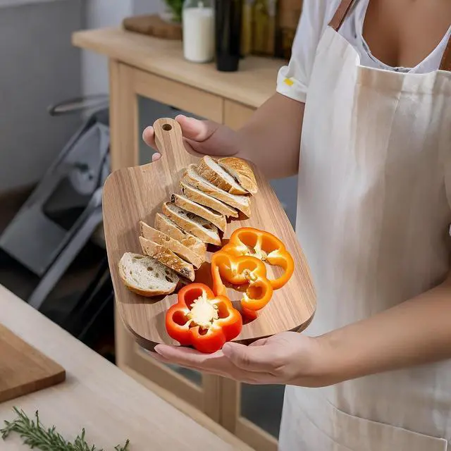 Alt view image 6 of 7 - Kitchen Utensils Wooden Cutting Board and Durable Cutting Board with Handles for Meat, Cheese, Bread, Vegetables and Fruits Cutting Boards for Kitchen, Great Gift for Kitchen Chefs,Small,13 x 8