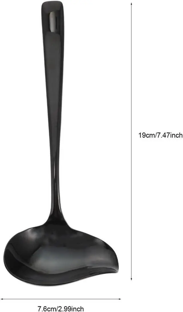 Alt view image 2 of 7 - OSALADI Duckbill Soup Spoon Stainless Steel Hot Pot Ladle with Long Handle Spill-Resistant Design for Gravies Dressings and Desserts 7.48In Kitchen Utensil