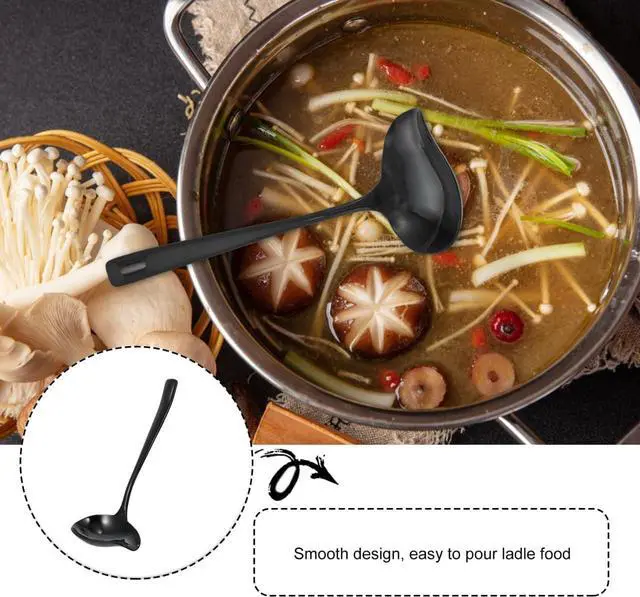 Alt view image 3 of 7 - OSALADI Duckbill Soup Spoon Stainless Steel Hot Pot Ladle with Long Handle Spill-Resistant Design for Gravies Dressings and Desserts 7.48In Kitchen Utensil