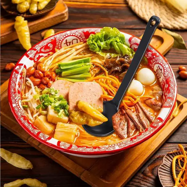 Alt view image 2 of 7 - 5Pcs Turtle Shell Ramen Soup Spoons Long Handle Japanese Style Hot Pot Soup Spoons Dishwasher Safe Kitchen Tableware