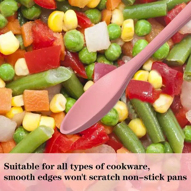 Alt view image 3 of 6 - 4PCS Small Silicone Spoon,Heat Resistant Mini Silicone Spoon, 7.87'' Silicones Spoons Small, for Stirring, Baking & Mixing, Dishwasher Safe, 4 Colors
